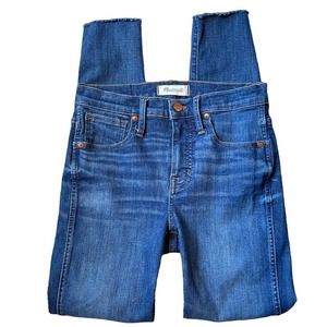 Madewell 9” High Rise Skinny Raw Hem Blue Jeans Size 26